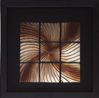 Wholesale 3D Shadow Box UASB1334A Wave Wood Carving Artwork for Home Decoration