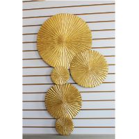 Modern 3D Wall Art Golden Wood Carving Wall Sculpture