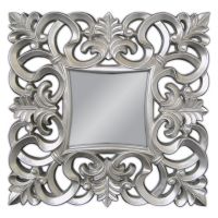 Wholesale Modern Wood Carving Scroll Silver Leaf Mirror Decorative Mirror