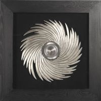 Wholesale Modern 3D Shadow Box Round Shape UASB1140 Wood Carving Framed Art