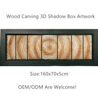 Wholesale Wood Carving 3D Shadow Box Framed Art With Black Frames Decoration