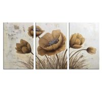 Handpainted UACA6114 Modern Flower Set of 3 Paintings