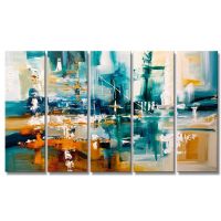 handpainted UACA6123 Modern Sets of 5 Oil paintings