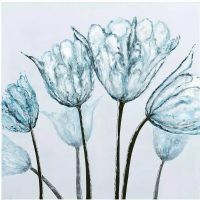 handpainted UACA6244 modern blue flower oil paintings