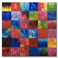 Wholesale UACA6241 Abstract Art Square Modern-large Colorful, Canvas Hand Painted, Multicolored