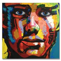 Handmade UACA6242 Abstract Colorful Cool Man Face Paintings On Canvas