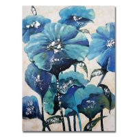 Handpainted UACA6151 Blue Flower Canvas Artwork