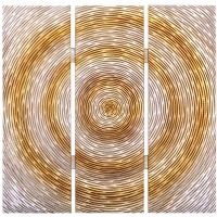 Modern Wood Carving Golden Circles Wall Art Sculpture UASW2023 Abstract Wall Decor