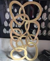 Wholesale Modern Wood Carving Gold Farnes Circle Carving Med Wall Art Sculpture