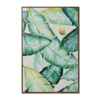Wholesale Green Leaf Oil Paintings CAFA5057 Modern Framed Wall Art Canvas Decoration