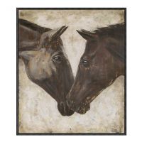 Antique Horse Canvas Wall Art CAFA5043 100% Handpainted Animal Framed Wall Art