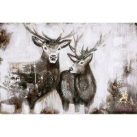 Wholesale 100% Handpainted UACA6018 Animal Deer Canvas Wall Art