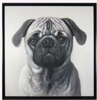 Wholesale 100% handpainted animal dogs oil paintings CAFA5245 with black framed wall art