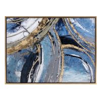 Wholesale Modern Gold Leaf Embellish Abstract Agate Mix Color Oil Paintings CAFA5137 Framed Artwork