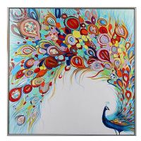 Wholesale  100% handpainted CAFA5232 Modern peacock paintings framed artwork