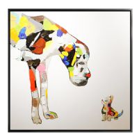100% Handpainted Lovely Dogs Oil Paintings CAFA5235 Modern Canvas Art Framed Artwork