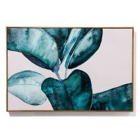 Wholesale 100% handpainted CAFA5161 natural blue leaf oil paintinsg framed wall art decor