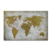 handpainted UACA6026 modern world map canvas wall art