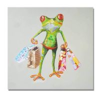 Handpainted animal CA-P1001 Frog Canvas Wall Art