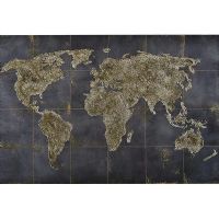 handpainted UACA6010 modern world map canvas art paintings