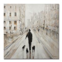 100% handpainted UACA6225 abstract walk street wall art paintings