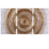 Modern Golden Wood Carving 3D Wall Art
