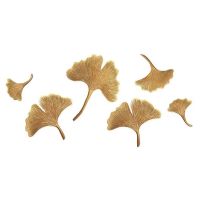 Modern 3D Wall Art Wood Carving UASW2058 Gold Leaves Wall Art Sculpture