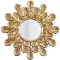 Wholesale Modern Wood Carving Sunburst 3D Wall Art Mirror