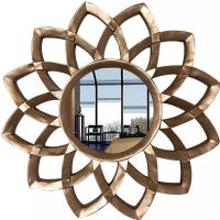 Wholesale Wood Carving Wall Art Mirror Sun of 3D Wall Mirror