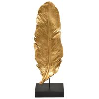 Wholesale Modern Wood Carving Gold Leaf Sculpture UATB4071 Abstract Table Art Sculpture