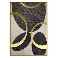 Wholesale modern gold leaf oil painting CAFA5037 abstract canvas wall art framed paintings