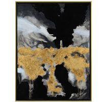 Wholesale Abstract Gold and Black Sky Oil Paintings CAFA5102 Modern Oil Paintings Framed Artwork