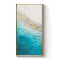 Wholesale Abstract Canvas Wall Art Paintings CAFA5122 Modern Blue Sea Oil Paintings for Wall Decoration