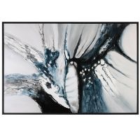 Go with the Flow Hand Painted CAFA5154 Modern Canvas Black Framed Wall Art