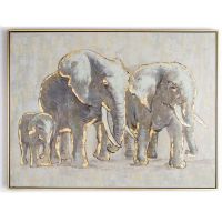 Wholesale Modern Elephant Gold Foil Oil Paintings CAFA5209 Animal Oil Paintings for Home Decoration