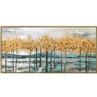 Wholesale Modern Landscape Oil Paintings CAFA5215 Gold Foil Forest Wall Art Paintings