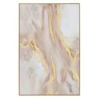 Wholesale Modern Pink Oil Paintings CAFA5051B Gold Foil Wall Art Decoration