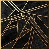 Modern Gold Foil Line Wall Art Paintings CAFA5238 Abstract Wall Paintings With Black Backround