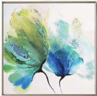 Wholesale Modern Flower Oil Paintings CAFA5259 Abstract Blue Floral Framed Artwork