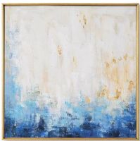 handpainted CAFA5265 abstract blue mix color abstract framed art paintings