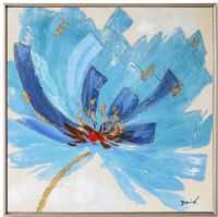 handpainted blue tea flower modern framed art paintings