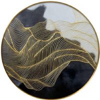 handpainted CAFA5282 abstract golden circle framed art paintings