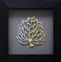 Wholesale Wood Carving UASB1205 3D Shadow Box Leaf Wall Art Decoration