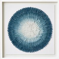 Wholesale 3D Shadow Box Blue Feather Art Designs UASB1293 Wall Art Decoraion