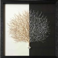 Modern Silve and Gold Coral Tree UASB1400 3D Shadow Box Wall Art Decoration