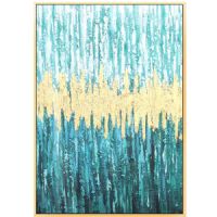 Wholesale modern blue oil paintings CAFA5338 abstract gold foil oil paintings