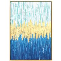 Wholesale modern CAFA5339 gold foil blue sky oil paintings