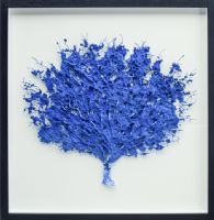 Wholesale UASB1487 modern 3d shadow box abstract blue coral tree wall art decoration