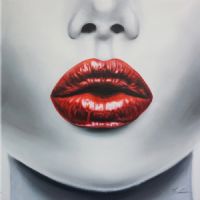 Wholesale UACA6312 modern sexy red lips oil paintings