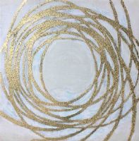 Wholesale UACA6322 abstract golden circle net oil paintings canvas wall art decoration